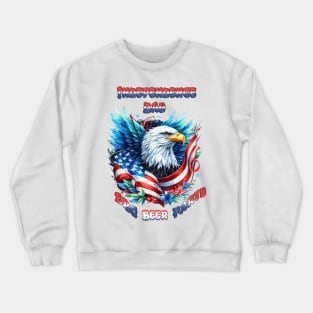 Majestic Eagle Soaring With American Flag Crewneck Sweatshirt